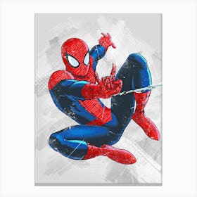 Spider Man Painting Drawing Canvas Print