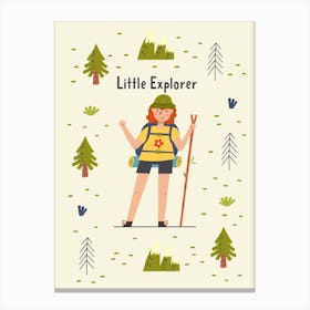 Little Explorer Hiker Canvas Print