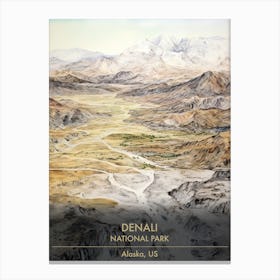 Denali National Park Watercolour 2 Canvas Print