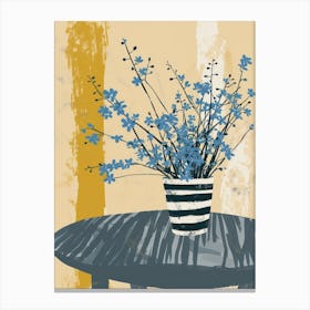 Forget Me Not Flowers On A Table   Contemporary Illustration 4 Canvas Print
