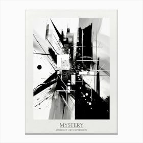 Mystery Abstract Black And White 5 Poster Canvas Print