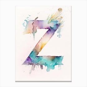 Z, Letter, Alphabet Storybook Watercolour Canvas Print