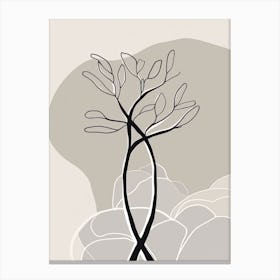 Tree Line Art Abstract 5 Canvas Print