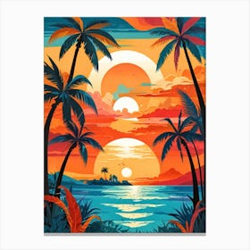 Sunset At The Beach Canvas Print