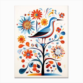 Scandinavian Bird Illustration Seagull 2 Canvas Print