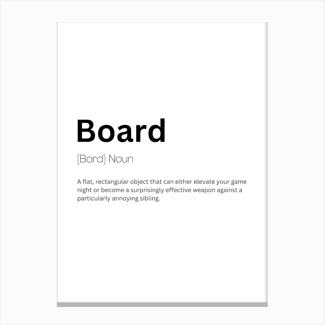 Board Definition Meaning Canvas Print by Kaigozen