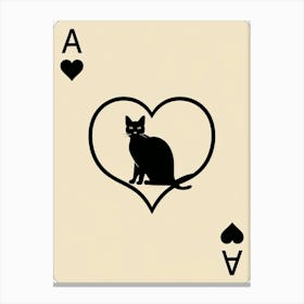 Cat In A Heart 1 Canvas Print