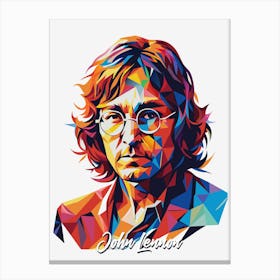 John Lennon The Beatles 02 Portrait Music Icon Style WPAP Pop Art Canvas Print