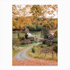 Driveway To Fall Farmstead Canvas Print