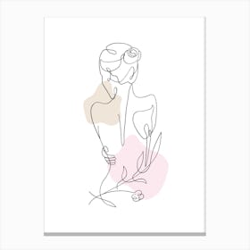 Line Drawing Of A Woman Canvas Print