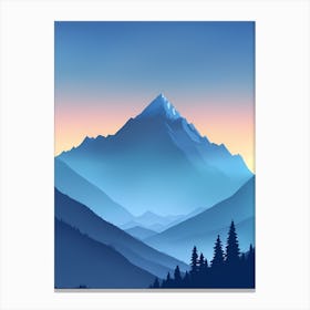 Misty Mountains Vertical Composition In Blue Tone 138 Canvas Print