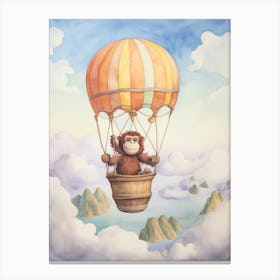 Baby Orangutan 1 In A Hot Air Balloon Canvas Print
