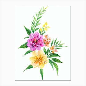 Laurel Watercolour Flower Canvas Print