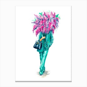 Emerald Suit and Lilac in Love  Canvas Print