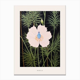 Flower Illustration Love In A Mist Nigella 4 Poster Canvas Print
