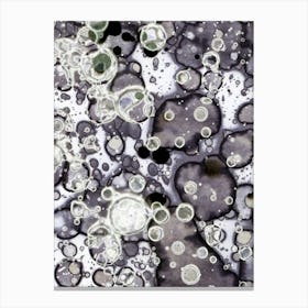 Alcohol Ink Abstraction Gray Space Canvas Print