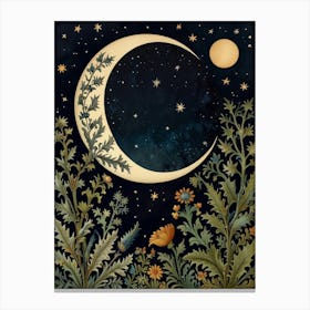 Landscape Moon In Forest Style William Morris 7 Canvas Print