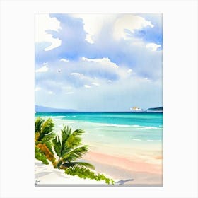 Shoal Bay East 2, Anguilla Watercolour Canvas Print