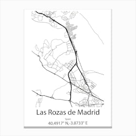 Las Rozas De Madrid,Spain Minimalist Map Canvas Print