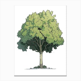 Poplar Tree Pixel Illustration 2 Canvas Print