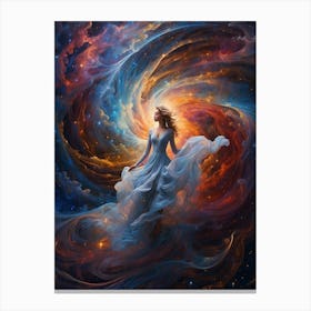 Girl In Space Canvas Print