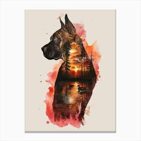 Sunset Dog Canvas Print