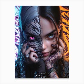 Girl With Tattoos Canvas Print