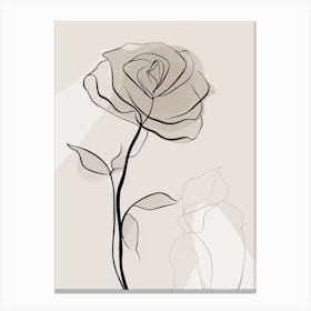 Rose Line Art Abstract 4 Canvas Print
