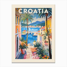 Split Croatia 2 Fauvist Painting Travel Poster Canvas Print