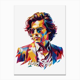 Harry Style 03 Portrait Music Icon Style WPAP Pop Art Canvas Print