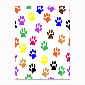 Paw Prints Seamless Pattern Canvas Print