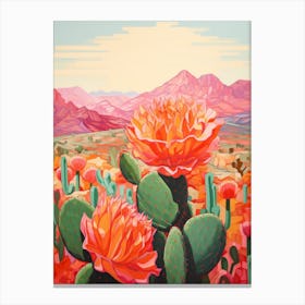 Cactus In The Desert Painting Canthocalycium 3 Canvas Print