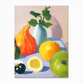 Acorn Squash Tablescape vegetable Canvas Print