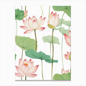 Lotus Flower Pattern Canvas Print