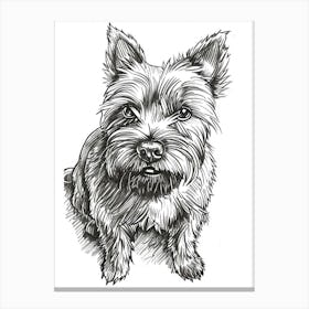 Lakeland Terrier Dog Line Sketch 3 Canvas Print