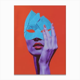 Woman With A Blue Mask Canvas Print