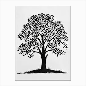Elm Tree Simple Geometric Nature Stencil 1 Canvas Print