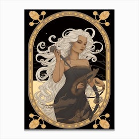 Medusa Black And Gold Canvas Print