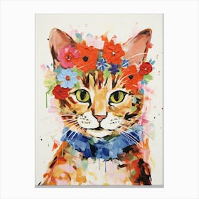 Laperm Cat With A Flower Crown Painting Matisse Style 3 Canvas Print