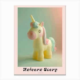 Pastel Toy Unicorn Portrait 1 Poster Canvas Print