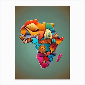 Africa Map 3 Canvas Print