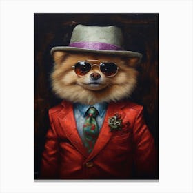 Gangster Dog Pomeranian 2 Canvas Print