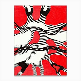 "Strength" art print by Gangachili. Abstract red and black shapes. Unique hand drawn wall art Canvas Print