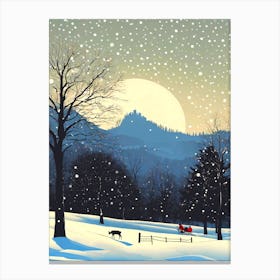 Sleigh Ride In The Snow Canvas Print