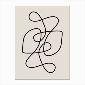 Abstract Line Swirls Modern Shape Canvas Print
