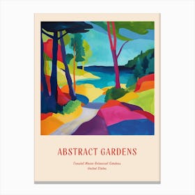 Colourful Gardens Coastal Maine Botanical Gardens Usa 2 Red Poster Canvas Print