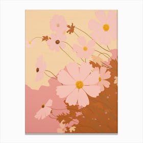 Cosmos Flower Big Bold Illustration 3 Canvas Print