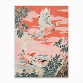 Vintage Japanese Inspired Bird Print Grouse 3 Canvas Print