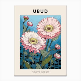 Ubud Bali Indonesia Botanical Flower Market Poster Canvas Print