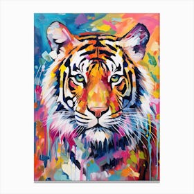 Tiger Art In Fauvism Style 2 Canvas Print